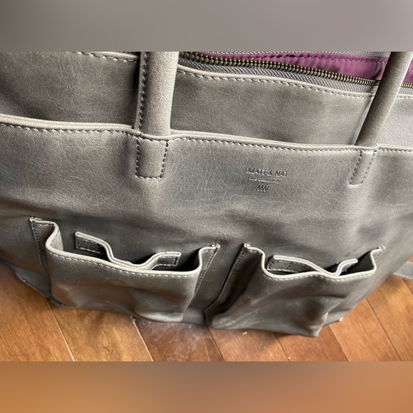 Matt & Nat Laptop Bag Vegan Purse Grey Large - Picture 6 of 16